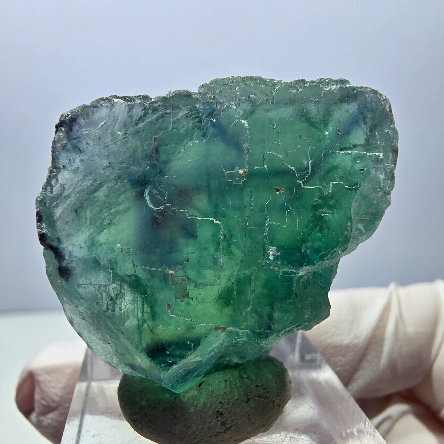 Klarer Phantom Fluorit Würfel parkettiert, grün Okorusu, Namibia 31*30*15mm