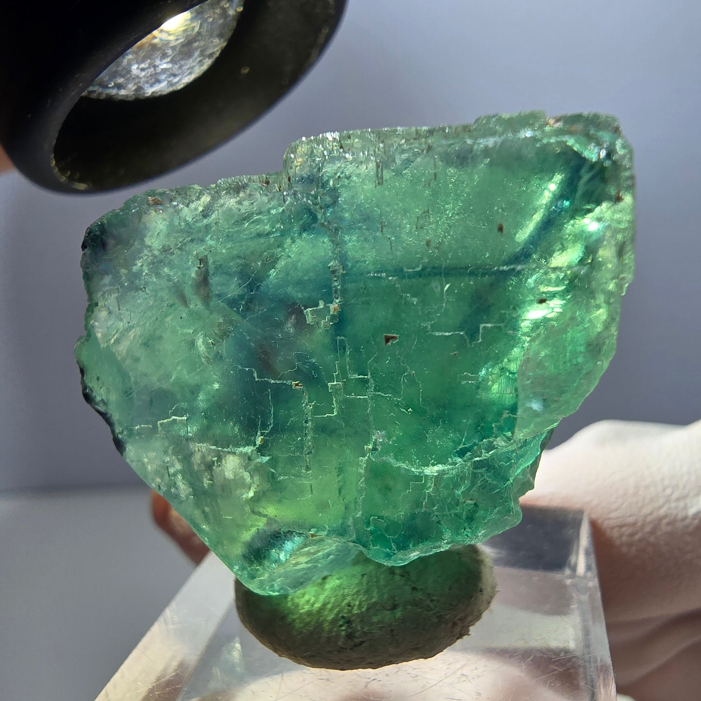 Klarer Phantom Fluorit Würfel parkettiert, grün Okorusu, Namibia 31*30*15mm
