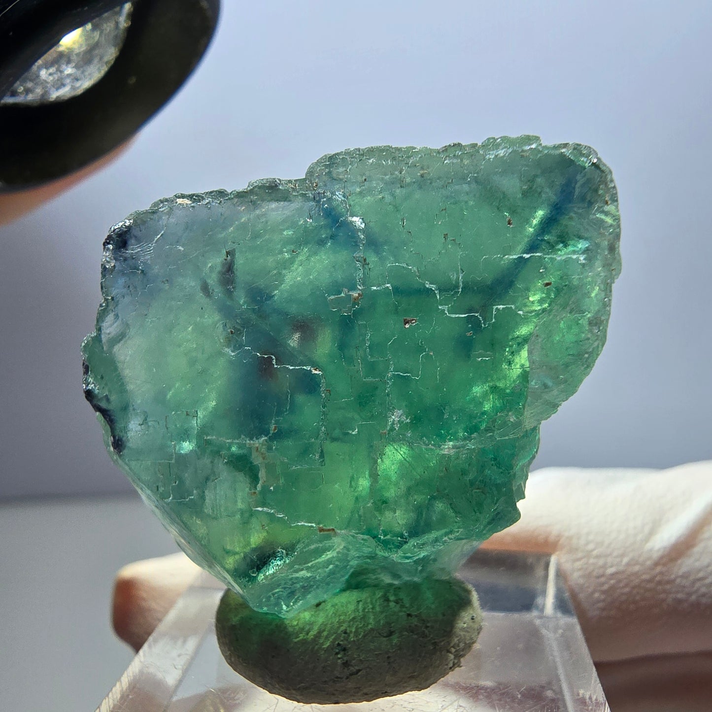 Klarer Phantom Fluorit Würfel parkettiert, grün Okorusu, Namibia 31*30*15mm