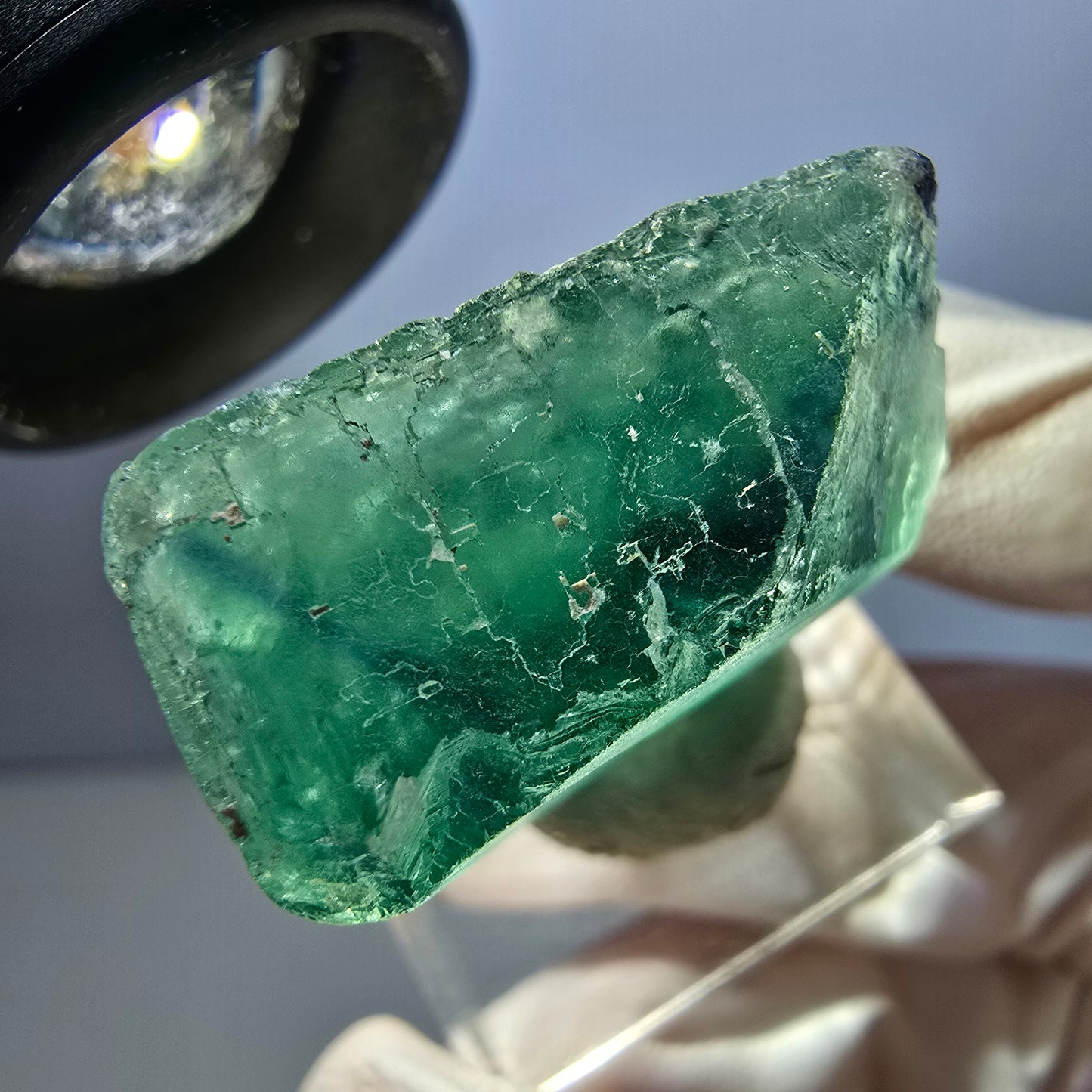 Klarer Phantom Fluorit Würfel parkettiert, grün Okorusu, Namibia 31*30*15mm
