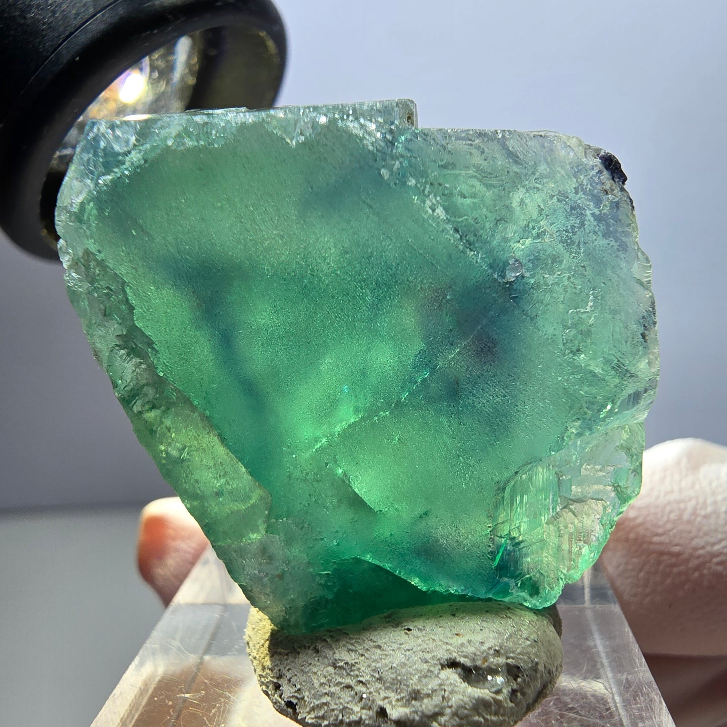 Klarer Phantom Fluorit Würfel parkettiert, grün Okorusu, Namibia 31*30*15mm