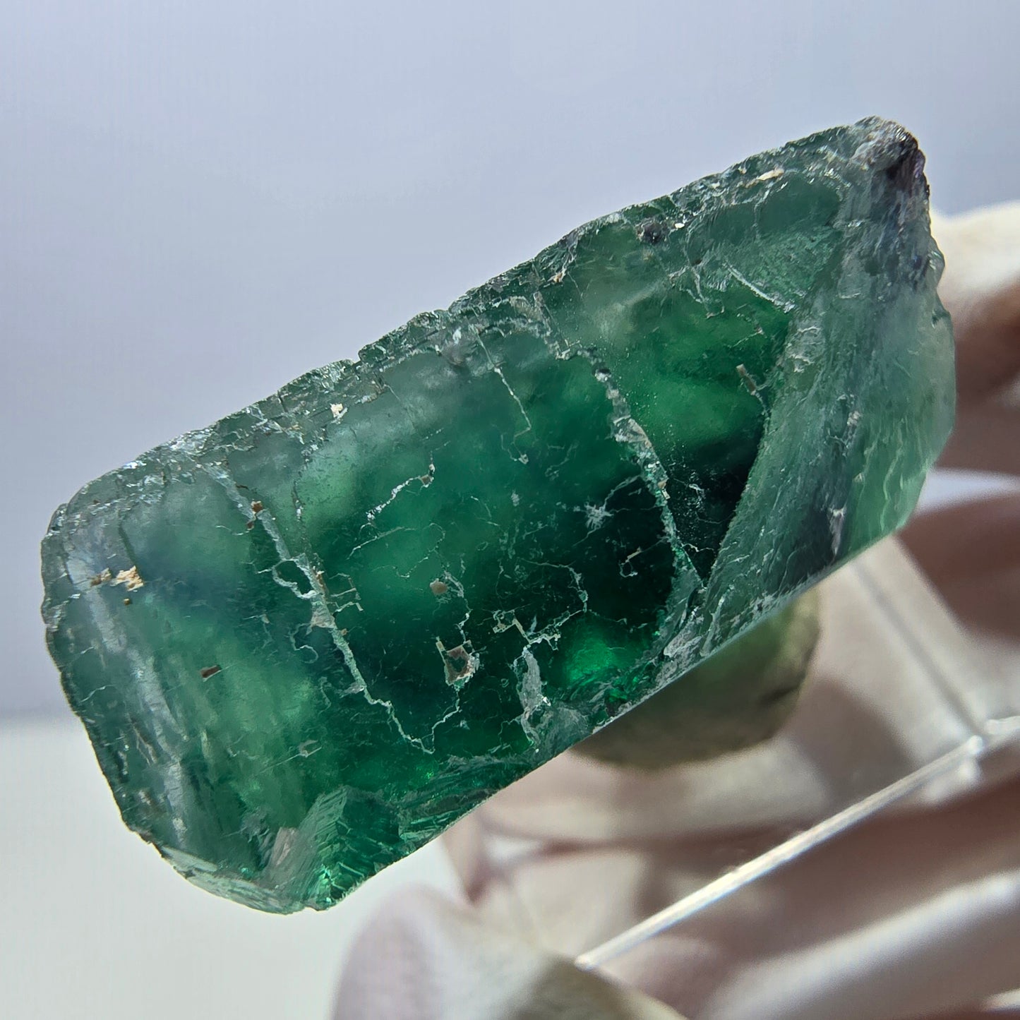Klarer Phantom Fluorit Würfel parkettiert, grün Okorusu, Namibia 31*30*15mm