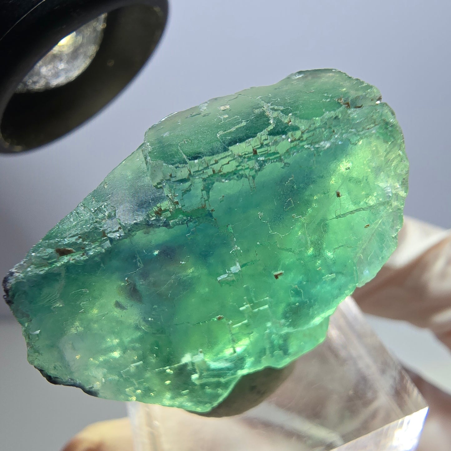 Klarer Phantom Fluorit Würfel parkettiert, grün Okorusu, Namibia 31*30*15mm