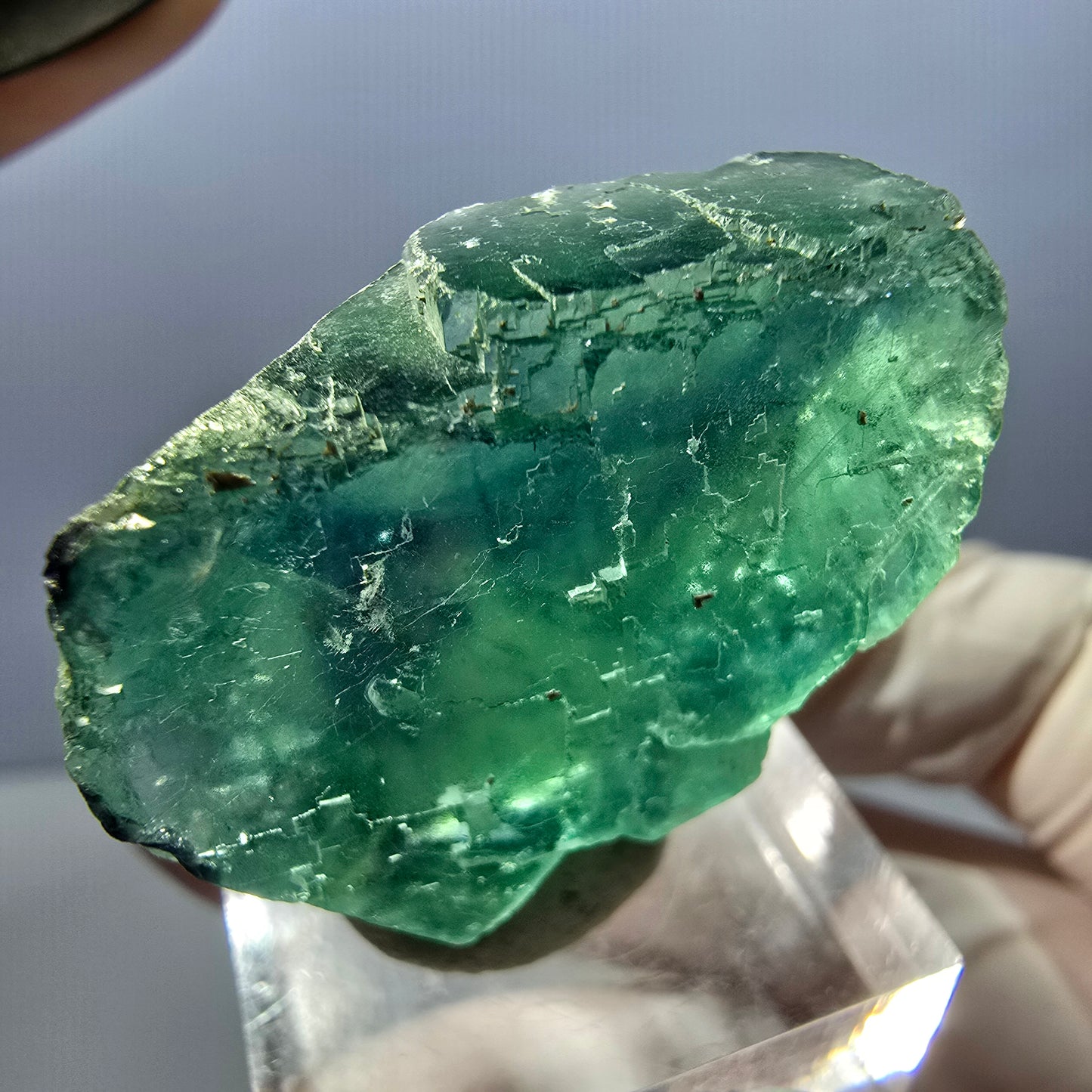 Klarer Phantom Fluorit Würfel parkettiert, grün Okorusu, Namibia 31*30*15mm