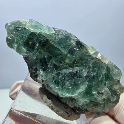 Klarer Phantom Fluorit Würfel parkettiert, grün Okorusu, Namibia 49*23*16mm