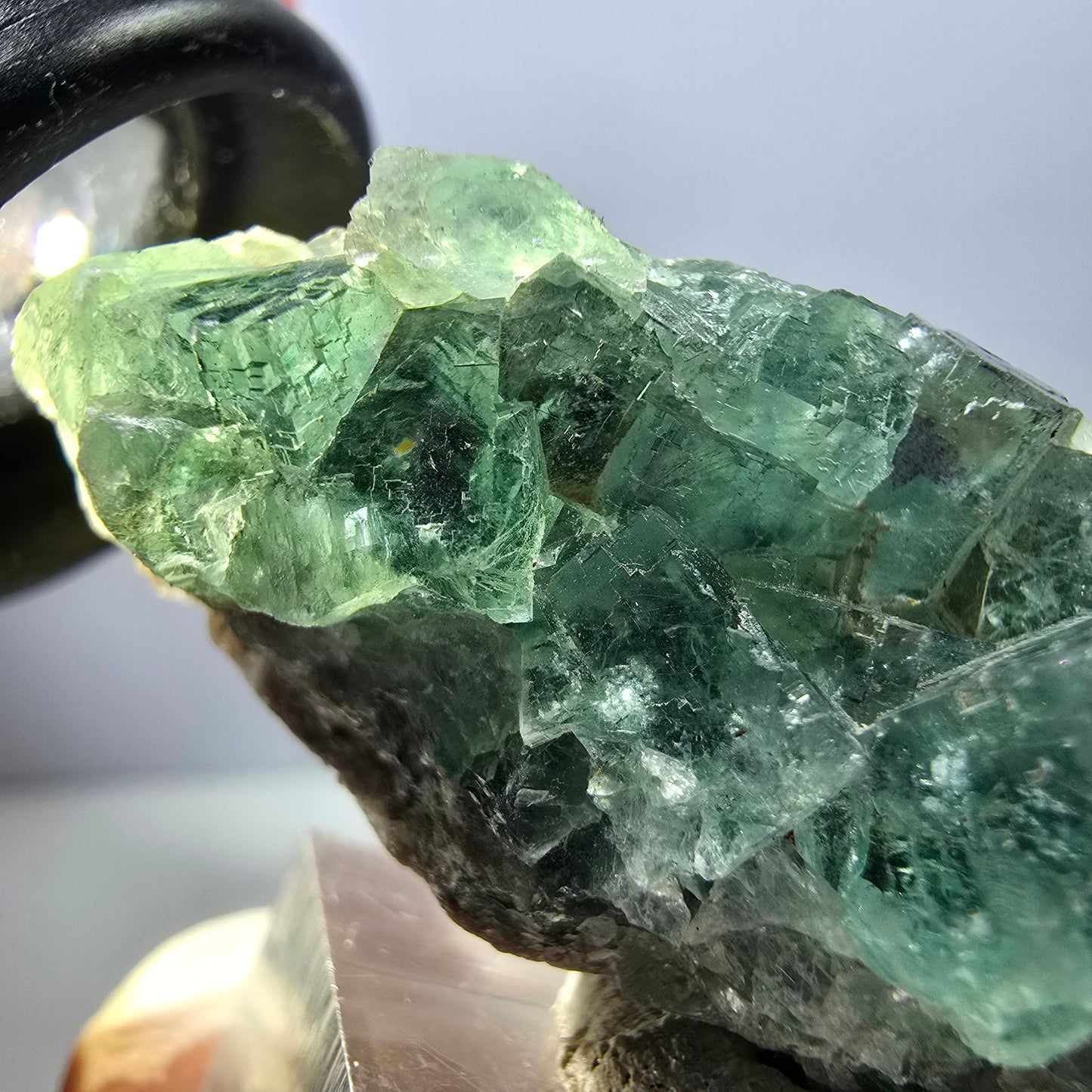 Klarer Phantom Fluorit Würfel parkettiert, grün Okorusu, Namibia 49*23*16mm