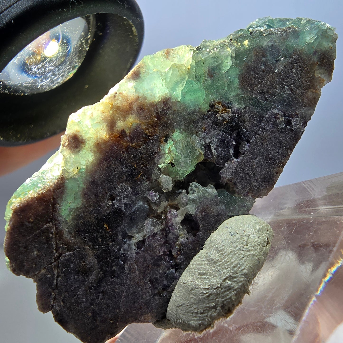 Klarer Phantom Fluorit Würfel parkettiert, grün Okorusu, Namibia 49*23*16mm