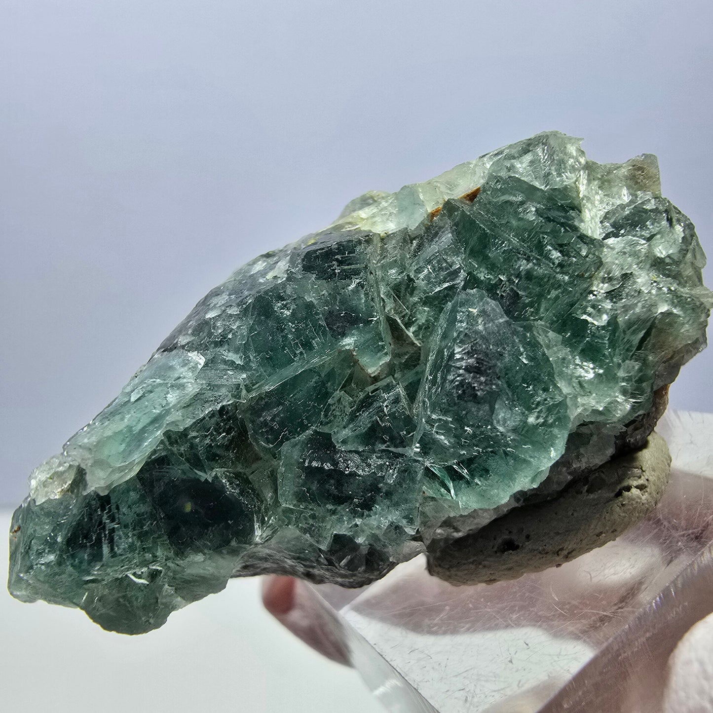 Klarer Phantom Fluorit Würfel parkettiert, grün Okorusu, Namibia 49*23*16mm