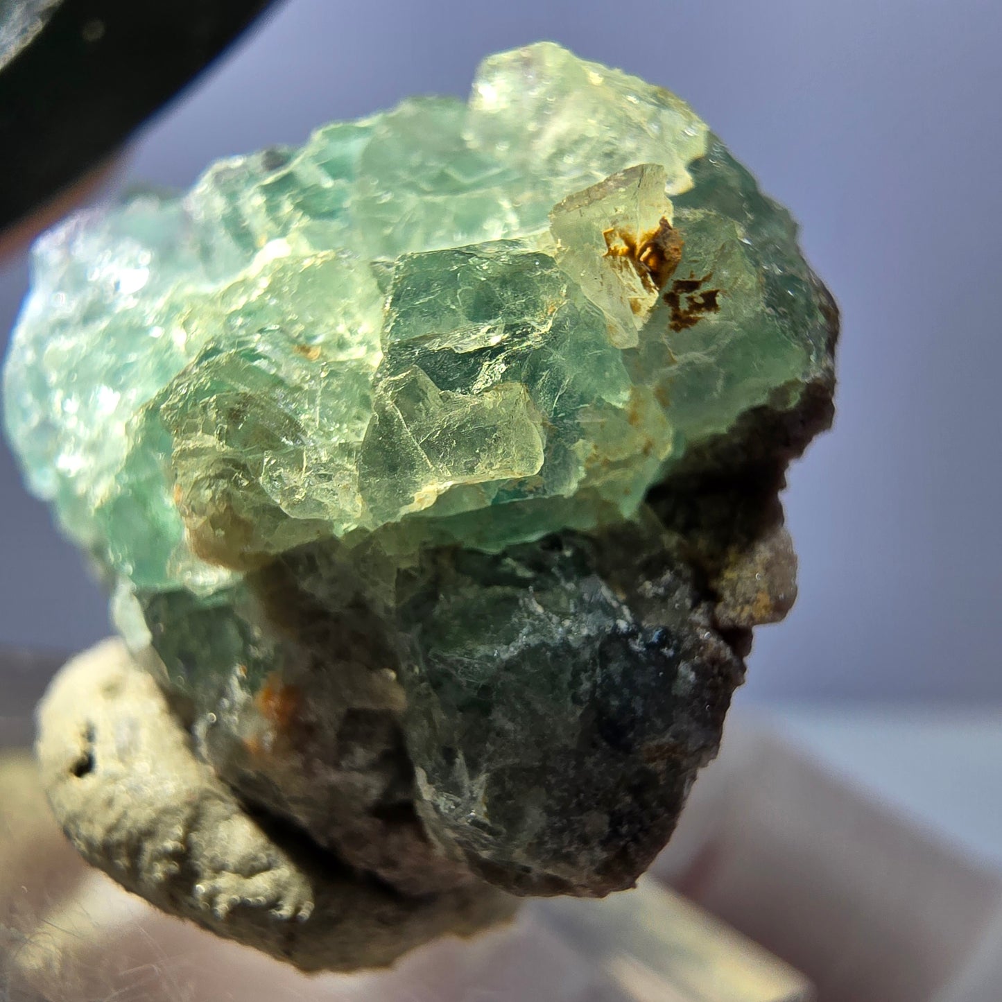 Klarer Phantom Fluorit Würfel parkettiert, grün Okorusu, Namibia 49*23*16mm