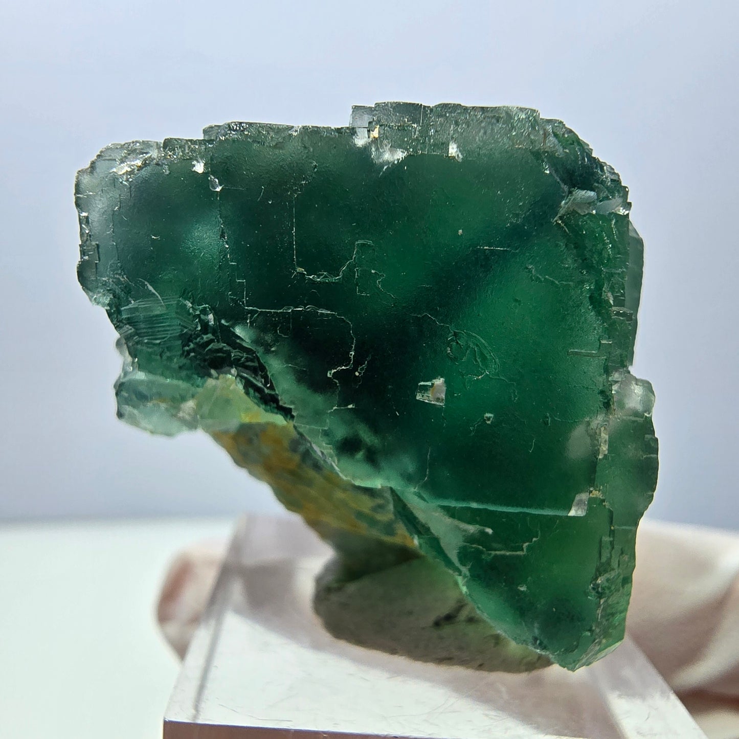 Klarer Phantom Fluorit Würfel parkettiert, grün Okorusu, Namibia 38*31*30mm