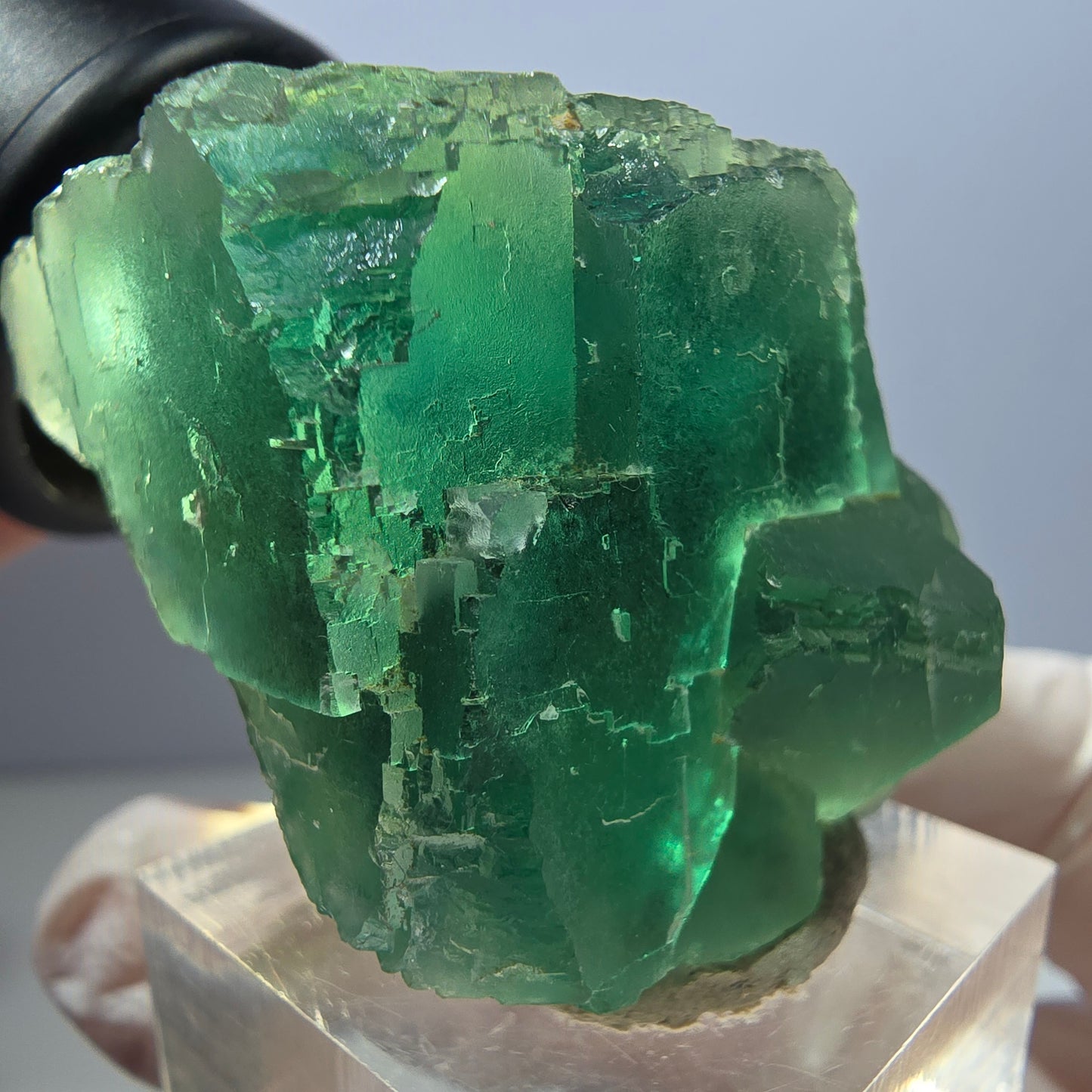 Klarer Phantom Fluorit Würfel parkettiert, grün Okorusu, Namibia 38*31*30mm