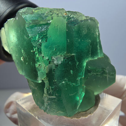 Klarer Phantom Fluorit Würfel parkettiert, grün Okorusu, Namibia 38*31*30mm