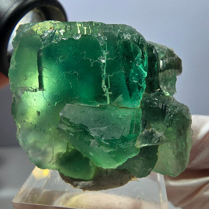 Klarer Phantom Fluorit Würfel parkettiert, grün Okorusu, Namibia 38*31*30mm