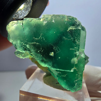Klarer Phantom Fluorit Würfel parkettiert, grün Okorusu, Namibia 38*31*30mm
