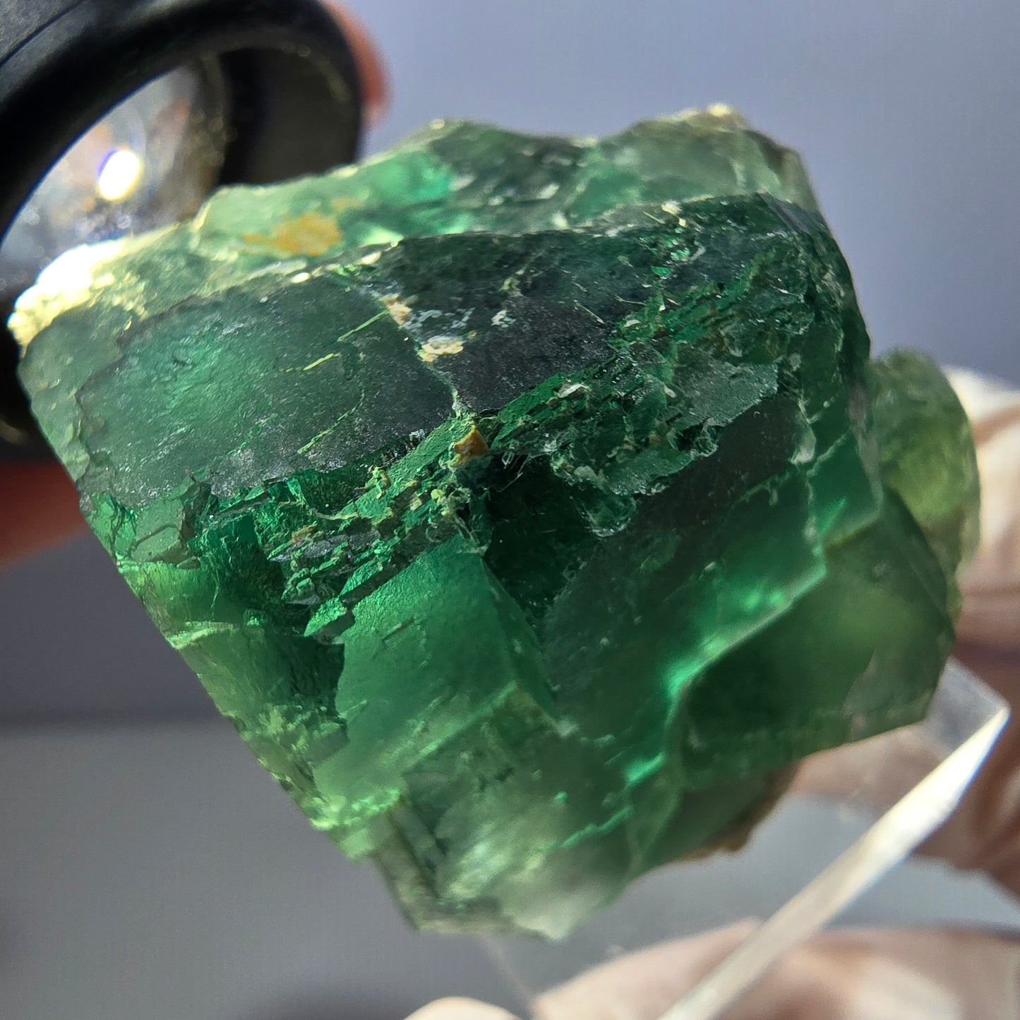 Klarer Phantom Fluorit Würfel parkettiert, grün Okorusu, Namibia 38*31*30mm