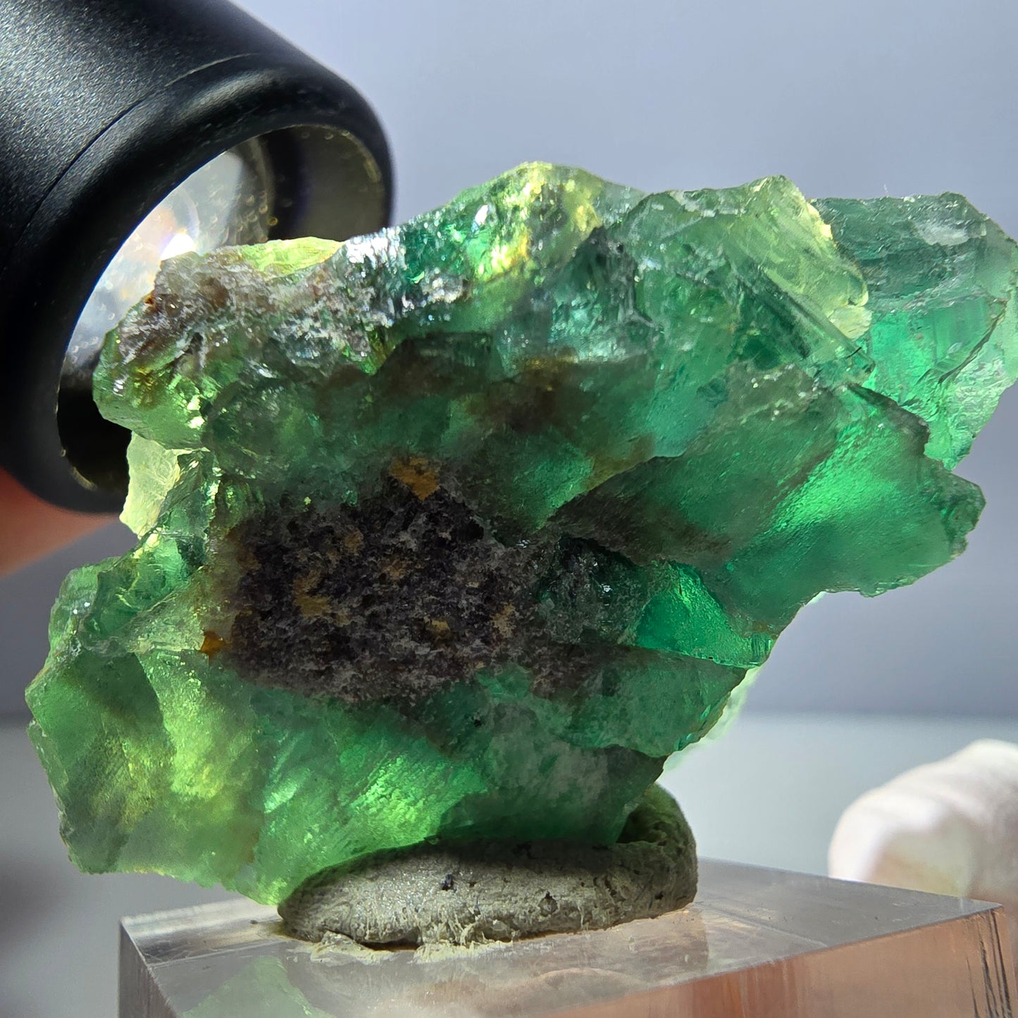 Klarer Phantom Fluorit Würfel parkettiert, grün Okorusu, Namibia 38*31*30mm