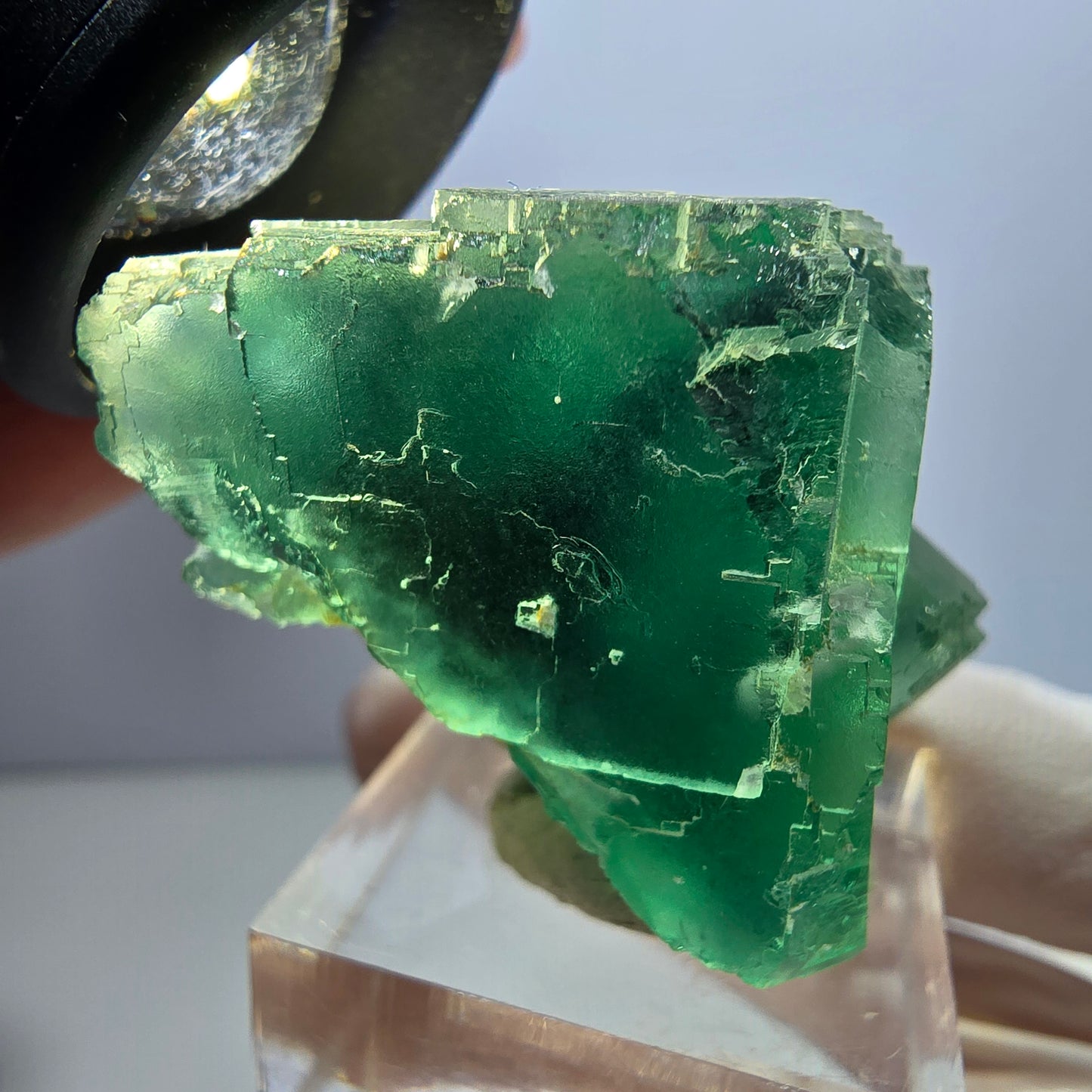 Klarer Phantom Fluorit Würfel parkettiert, grün Okorusu, Namibia 38*31*30mm