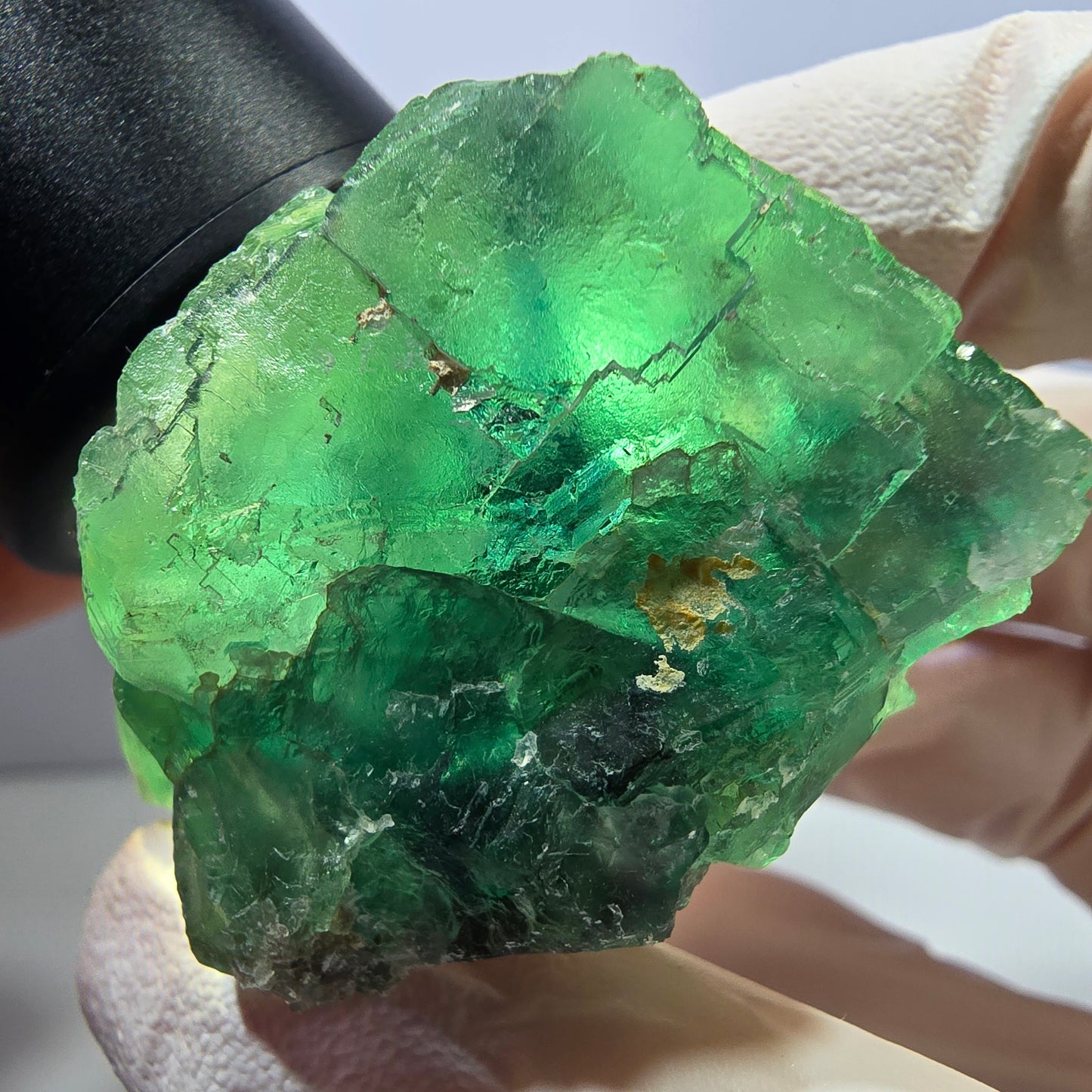 Klarer Phantom Fluorit Würfel parkettiert, grün Okorusu, Namibia 38*31*30mm