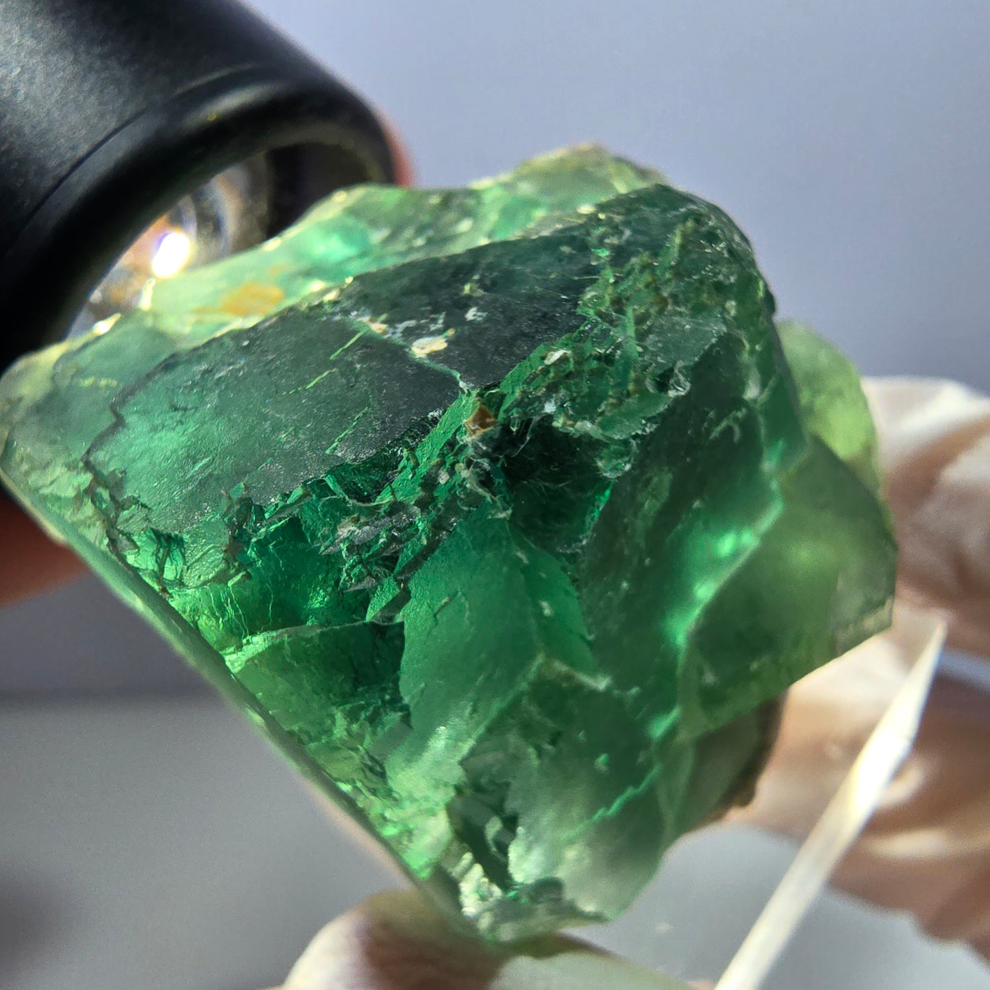 Klarer Phantom Fluorit Würfel parkettiert, grün Okorusu, Namibia 38*31*30mm