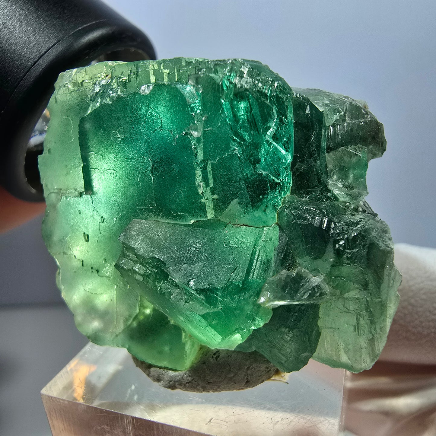 Klarer Phantom Fluorit Würfel parkettiert, grün Okorusu, Namibia 38*31*30mm