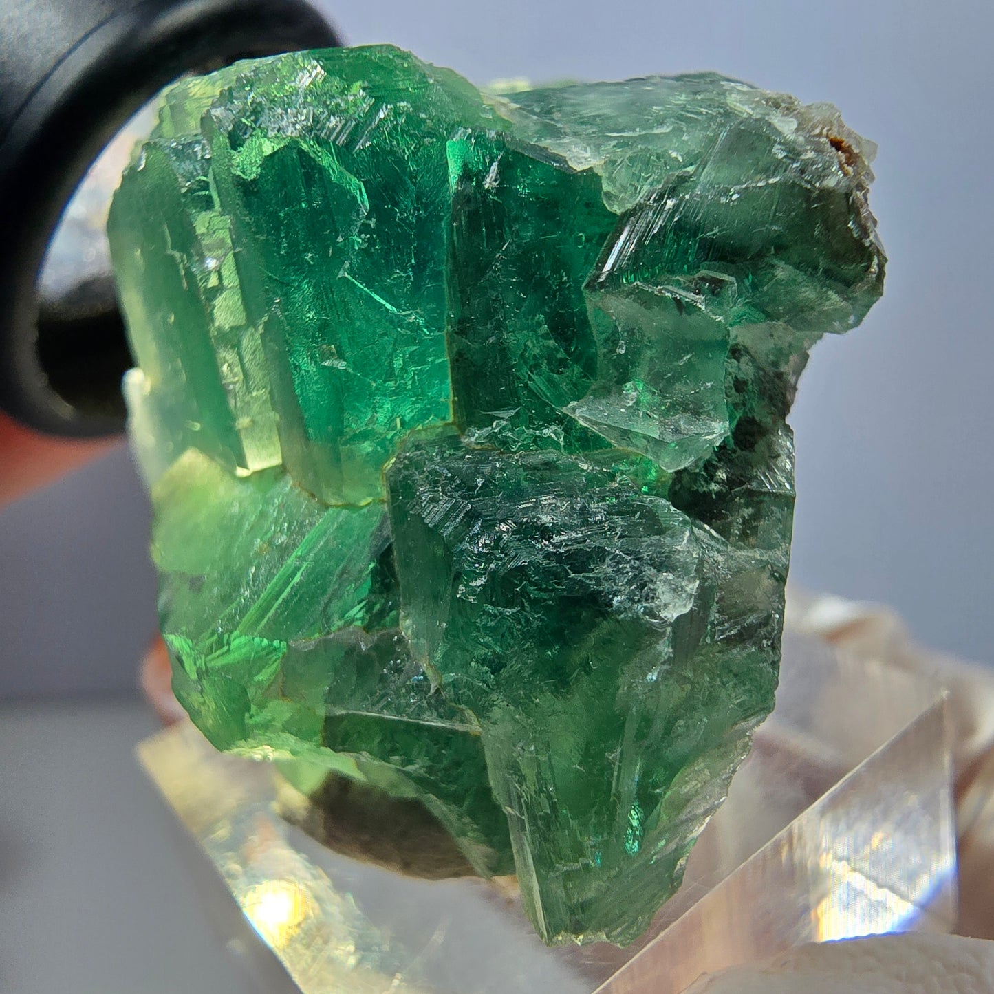 Klarer Phantom Fluorit Würfel parkettiert, grün Okorusu, Namibia 38*31*30mm