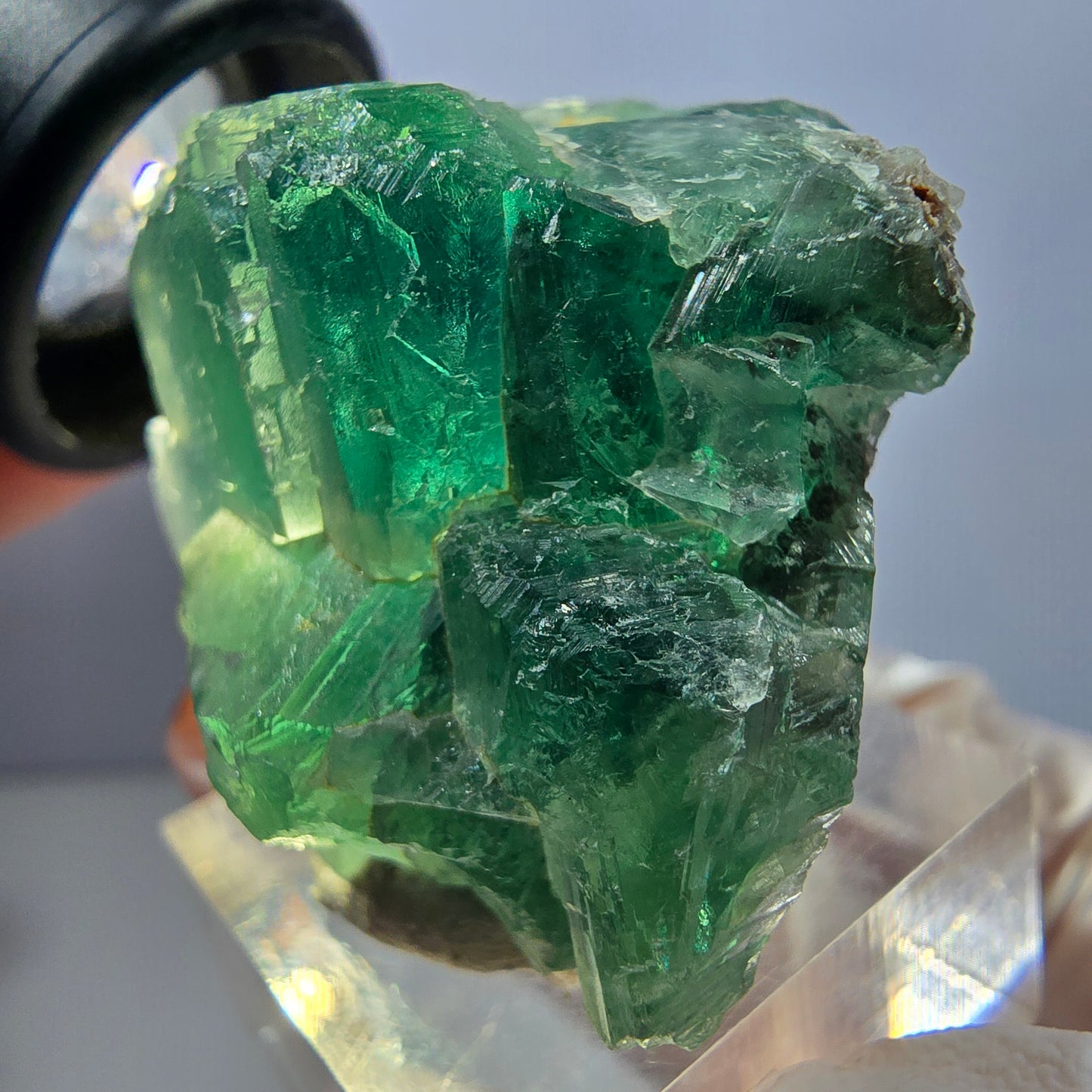 Klarer Phantom Fluorit Würfel parkettiert, grün Okorusu, Namibia 38*31*30mm