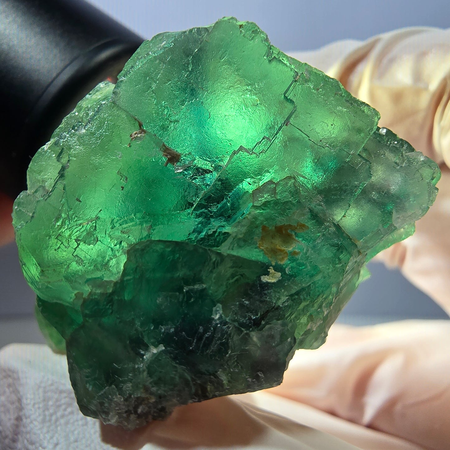 Klarer Phantom Fluorit Würfel parkettiert, grün Okorusu, Namibia 38*31*30mm