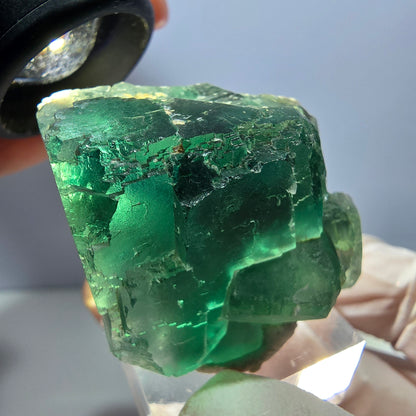 Klarer Phantom Fluorit Würfel parkettiert, grün Okorusu, Namibia 38*31*30mm