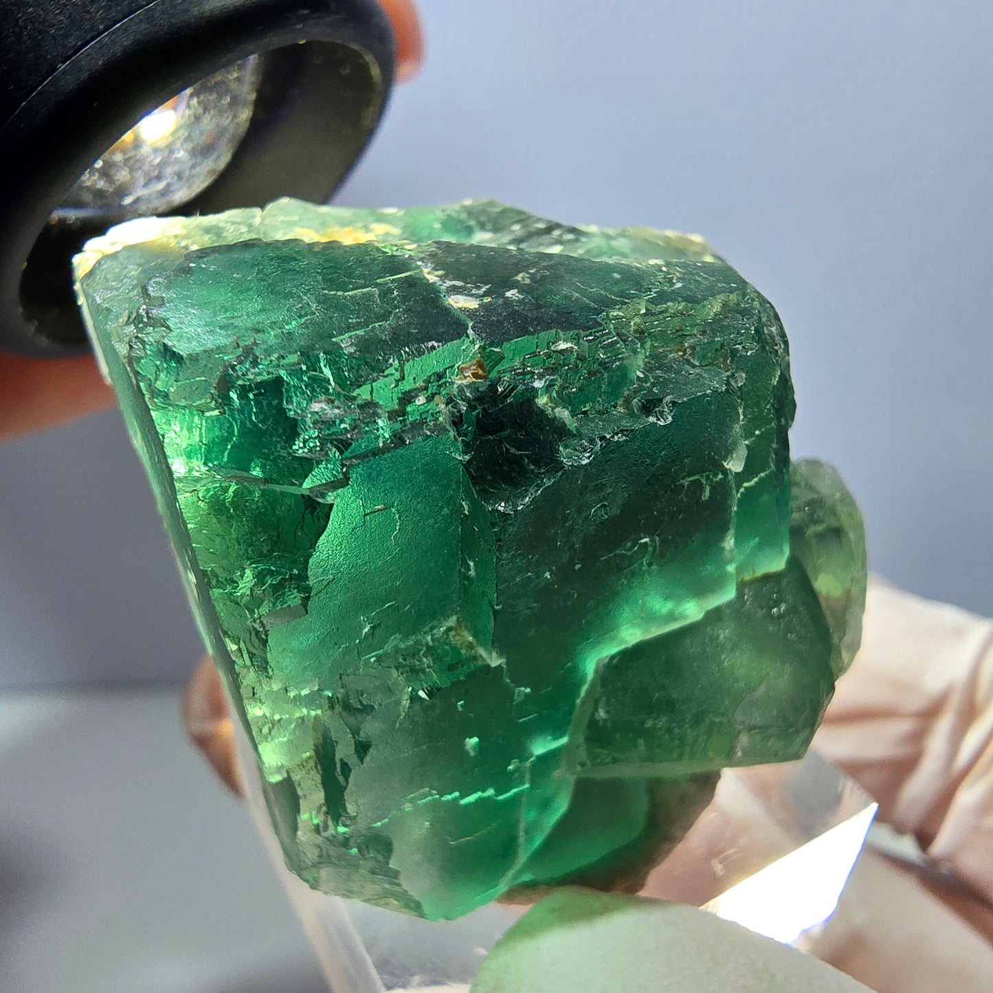 Klarer Phantom Fluorit Würfel parkettiert, grün Okorusu, Namibia 38*31*30mm