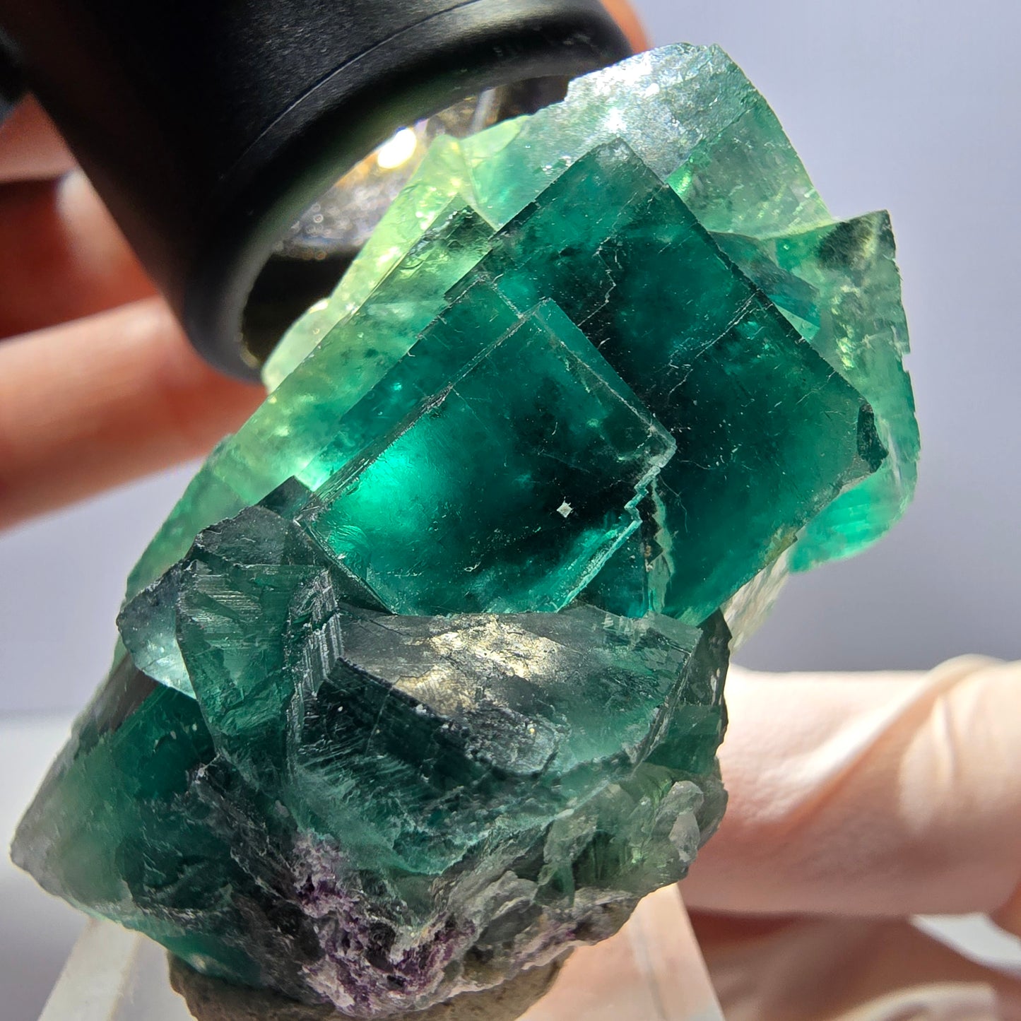 Klarer Phantom Fluorit Würfel parkettiert, grün Okorusu, Namibia 48*29*29mm