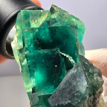 Klarer Phantom Fluorit Würfel parkettiert, grün Okorusu, Namibia 48*29*29mm