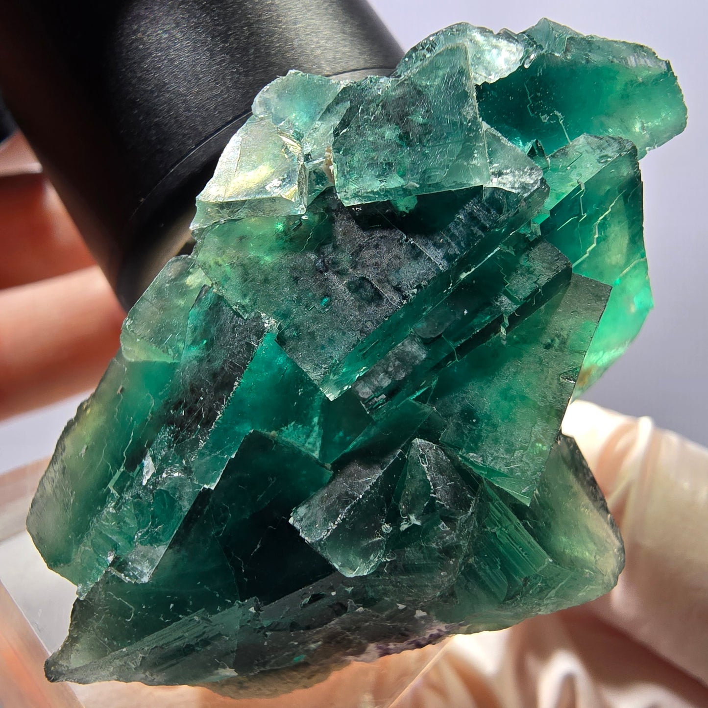 Klarer Phantom Fluorit Würfel parkettiert, grün Okorusu, Namibia 48*29*29mm