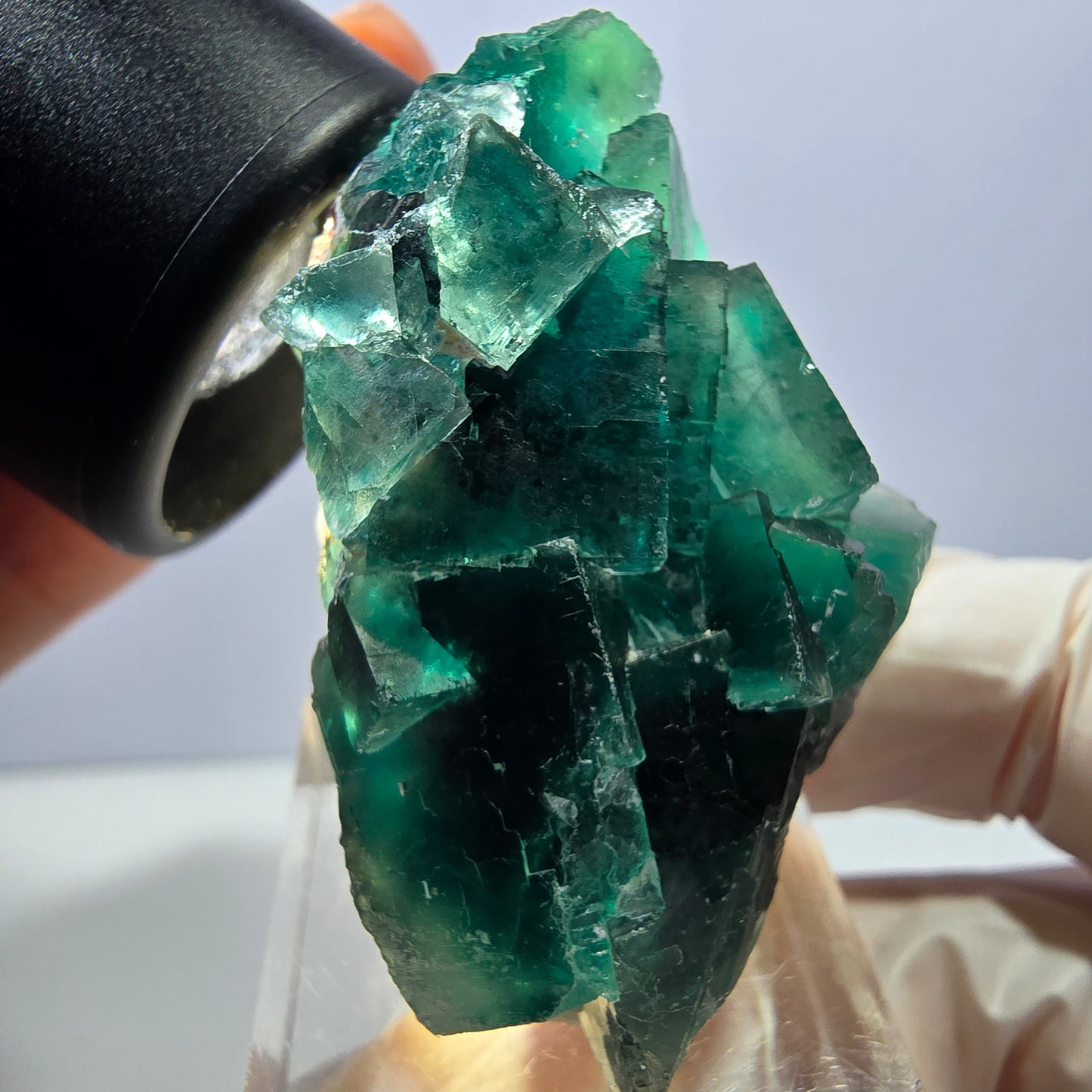 Klarer Phantom Fluorit Würfel parkettiert, grün Okorusu, Namibia 48*29*29mm