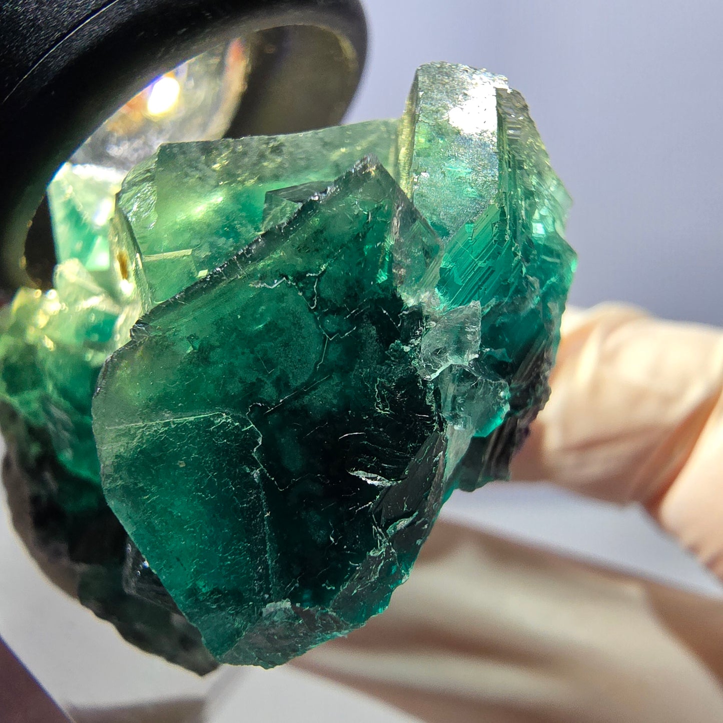 Klarer Phantom Fluorit Würfel parkettiert, grün Okorusu, Namibia 48*29*29mm