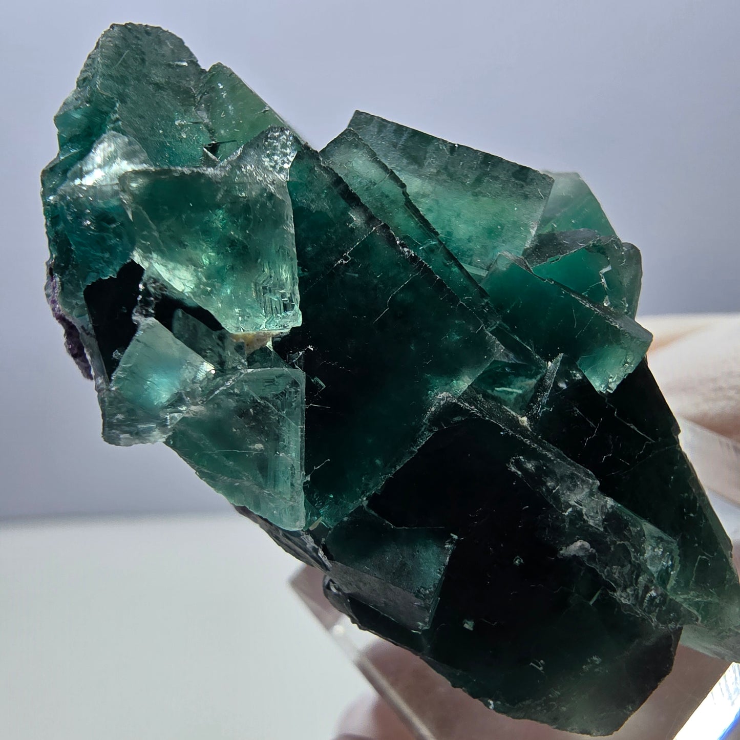 Klarer Phantom Fluorit Würfel parkettiert, grün Okorusu, Namibia 48*29*29mm