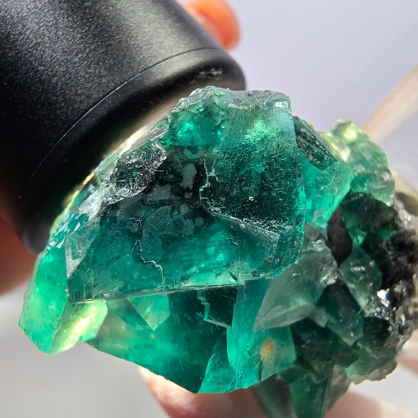Klarer Phantom Fluorit Würfel parkettiert, grün Okorusu, Namibia 48*29*29mm