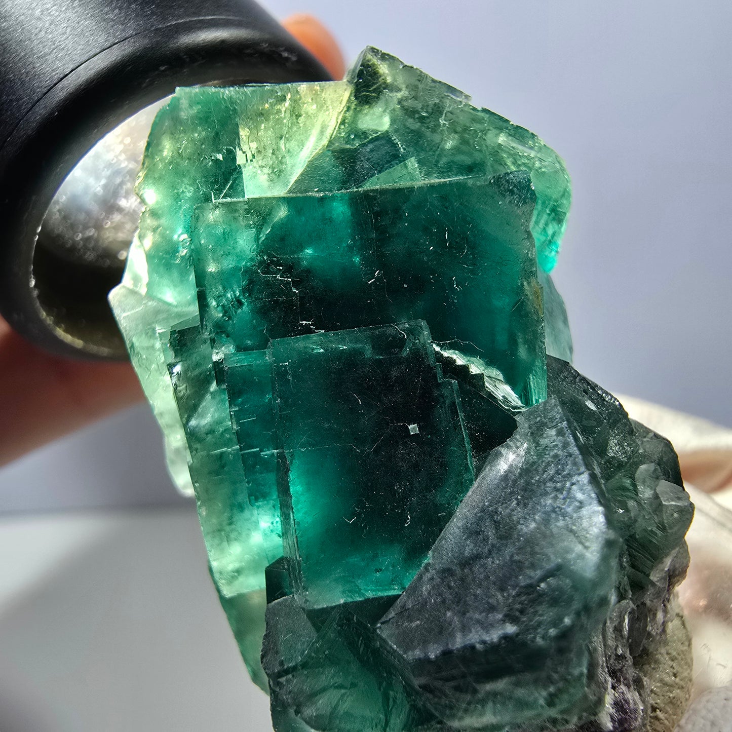 Klarer Phantom Fluorit Würfel parkettiert, grün Okorusu, Namibia 48*29*29mm