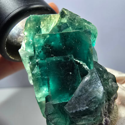 Klarer Phantom Fluorit Würfel parkettiert, grün Okorusu, Namibia 48*29*29mm
