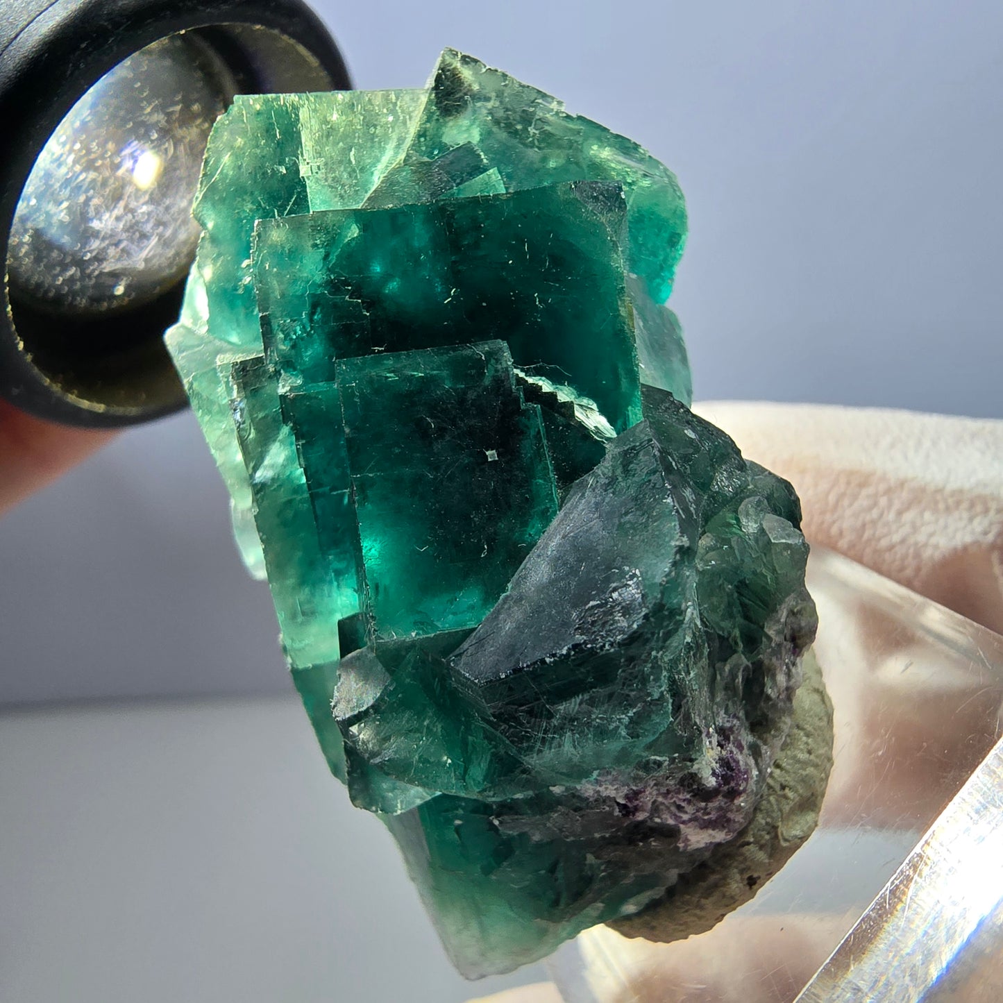Klarer Phantom Fluorit Würfel parkettiert, grün Okorusu, Namibia 48*29*29mm