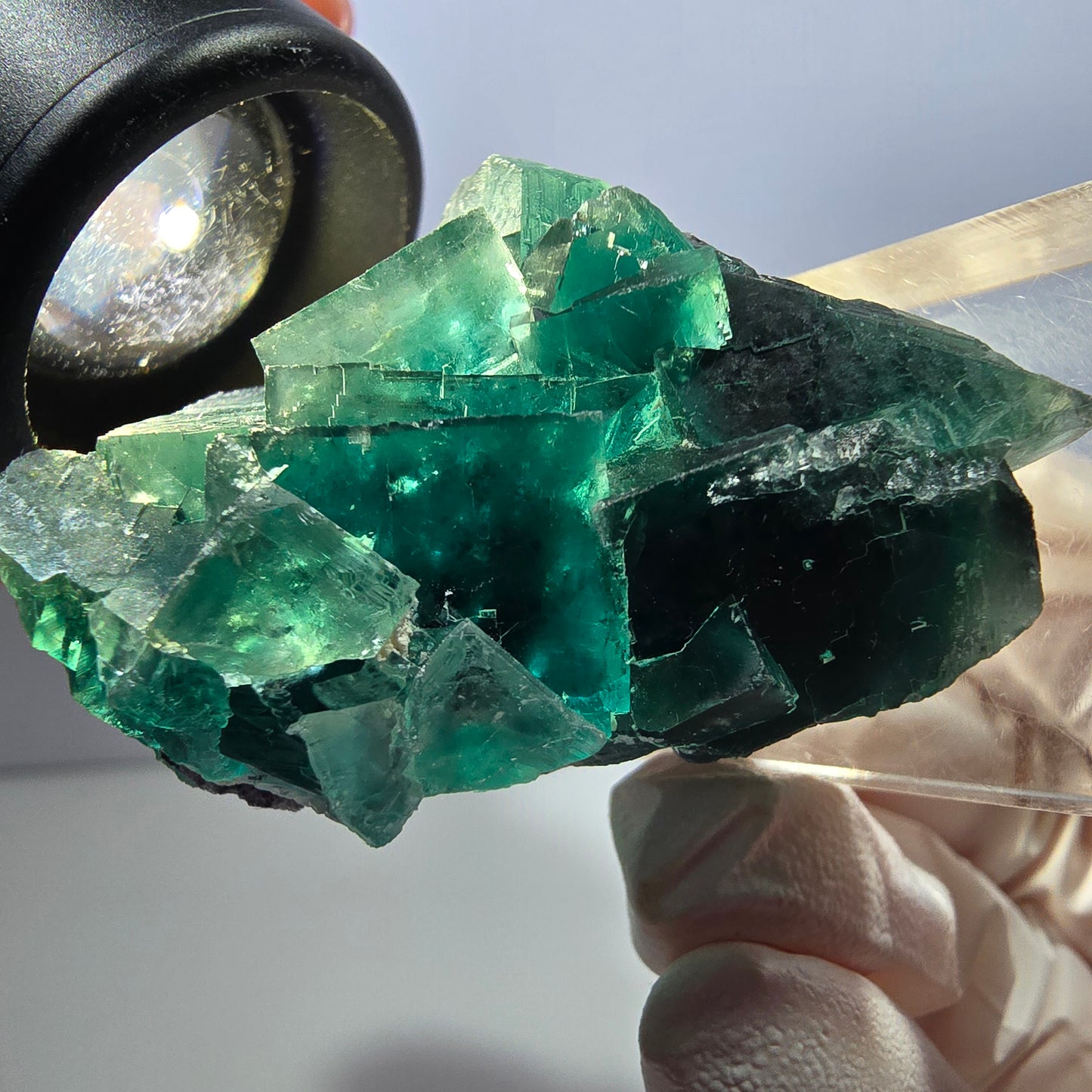 Klarer Phantom Fluorit Würfel parkettiert, grün Okorusu, Namibia 48*29*29mm