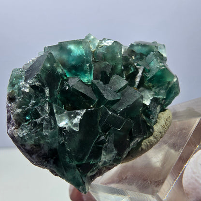 Klarer Phantom Fluorit Würfel parkettiert, grün Okorusu, Namibia 46*30*12mm
