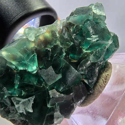 Klarer Phantom Fluorit Würfel parkettiert, grün Okorusu, Namibia 46*30*12mm