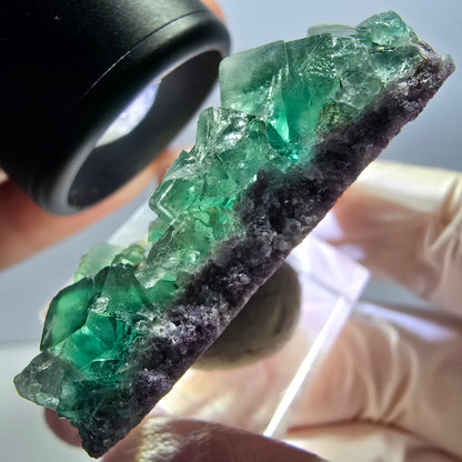 Klarer Phantom Fluorit Würfel parkettiert, grün Okorusu, Namibia 46*30*12mm