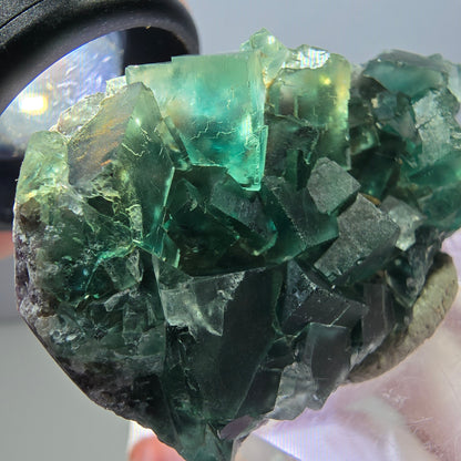 Klarer Phantom Fluorit Würfel parkettiert, grün Okorusu, Namibia 46*30*12mm