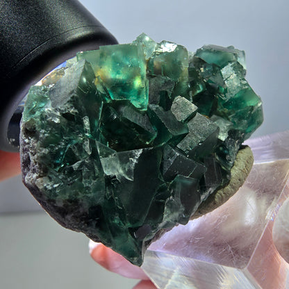 Klarer Phantom Fluorit Würfel parkettiert, grün Okorusu, Namibia 46*30*12mm