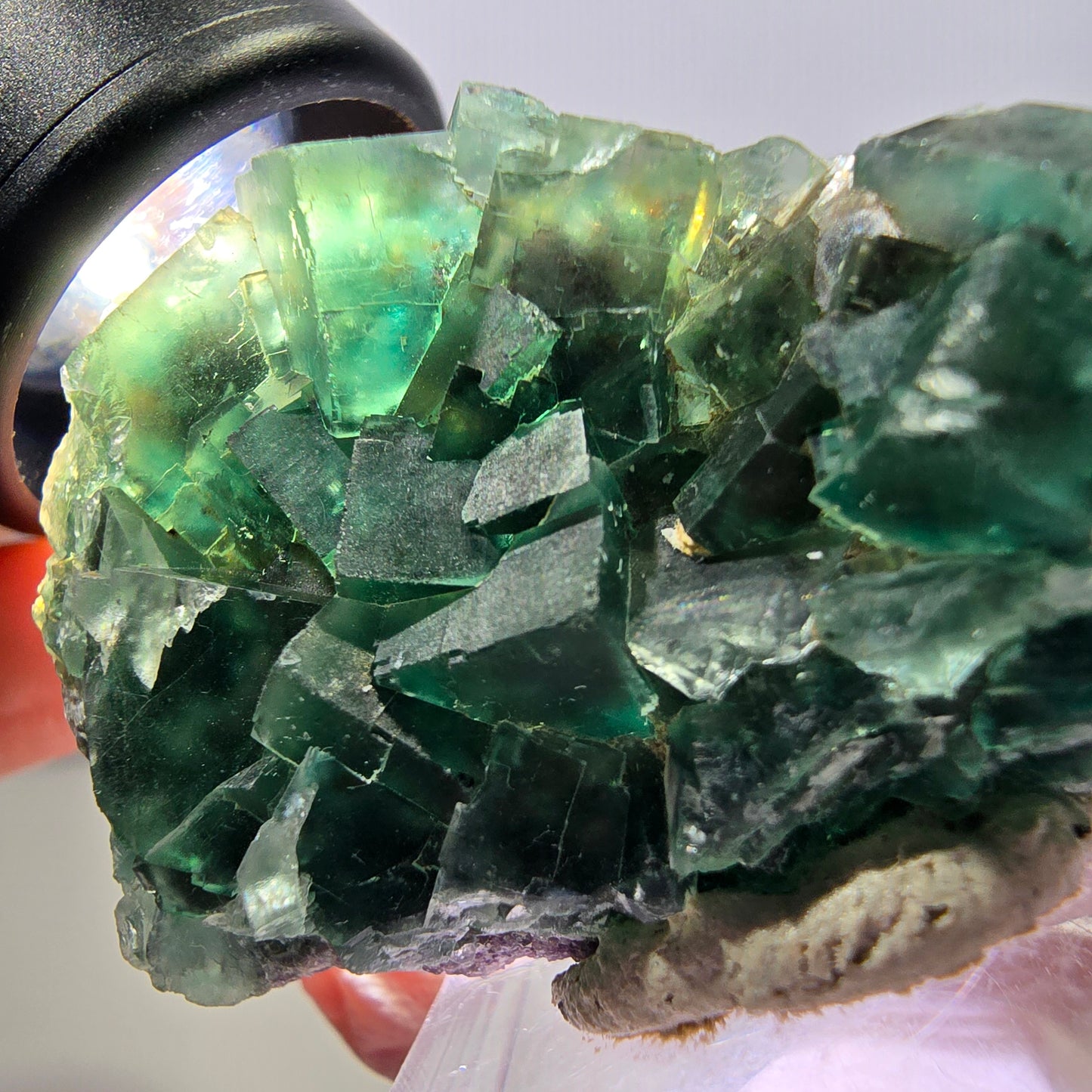 Klarer Phantom Fluorit Würfel parkettiert, grün Okorusu, Namibia 46*30*12mm