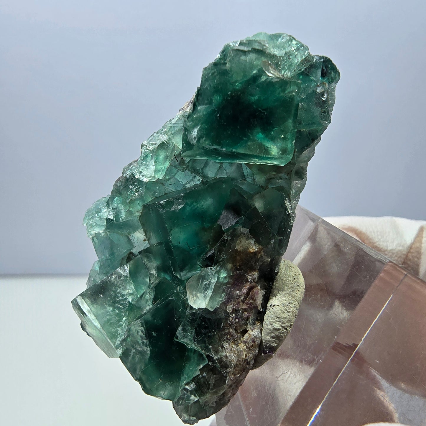 Klarer Phantom Fluorit Würfel parkettiert, grün Okorusu, Namibia 48*26*16mm
