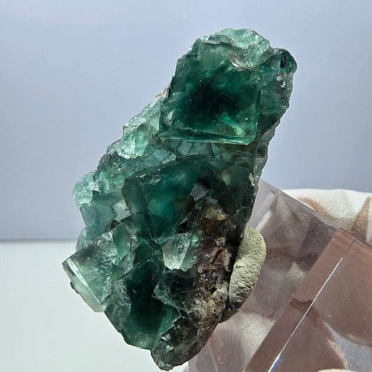 Klarer Phantom Fluorit Würfel parkettiert, grün Okorusu, Namibia 48*26*16mm