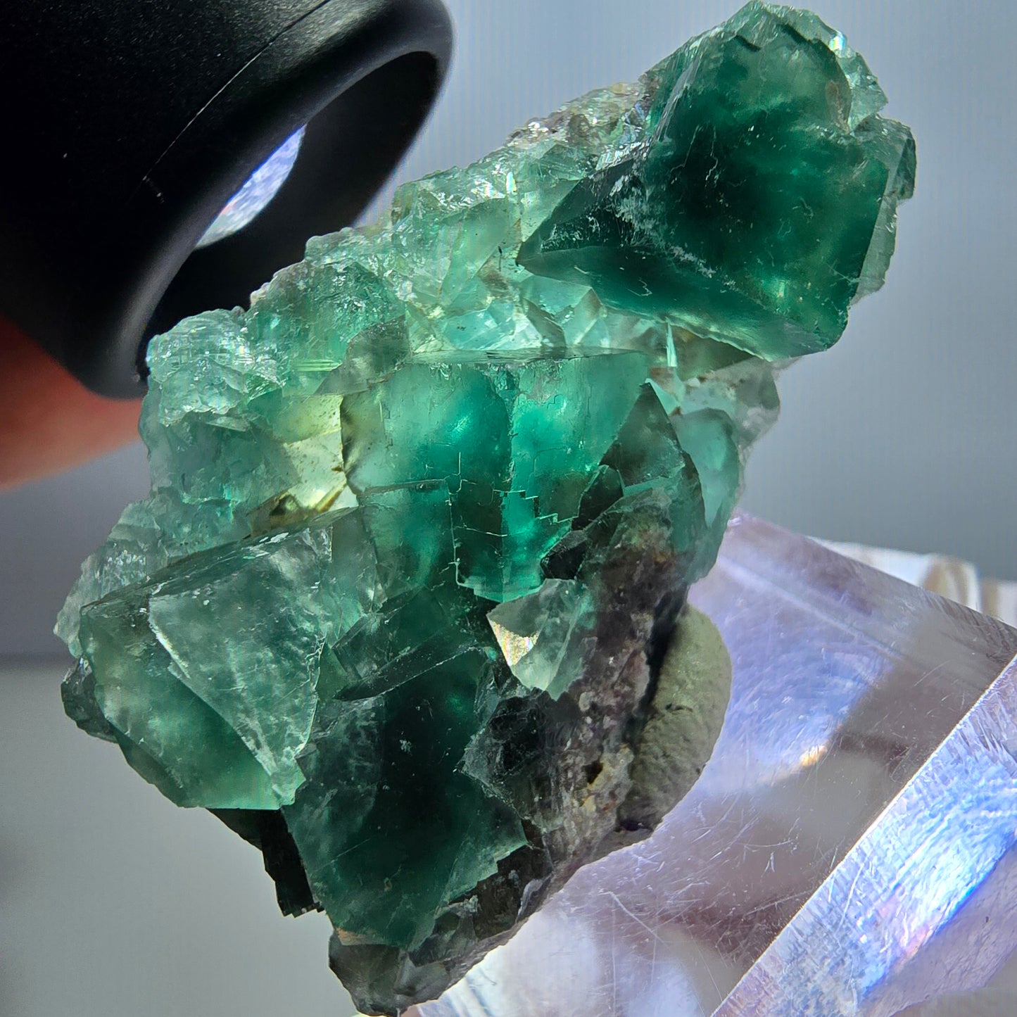 Klarer Phantom Fluorit Würfel parkettiert, grün Okorusu, Namibia 48*26*16mm