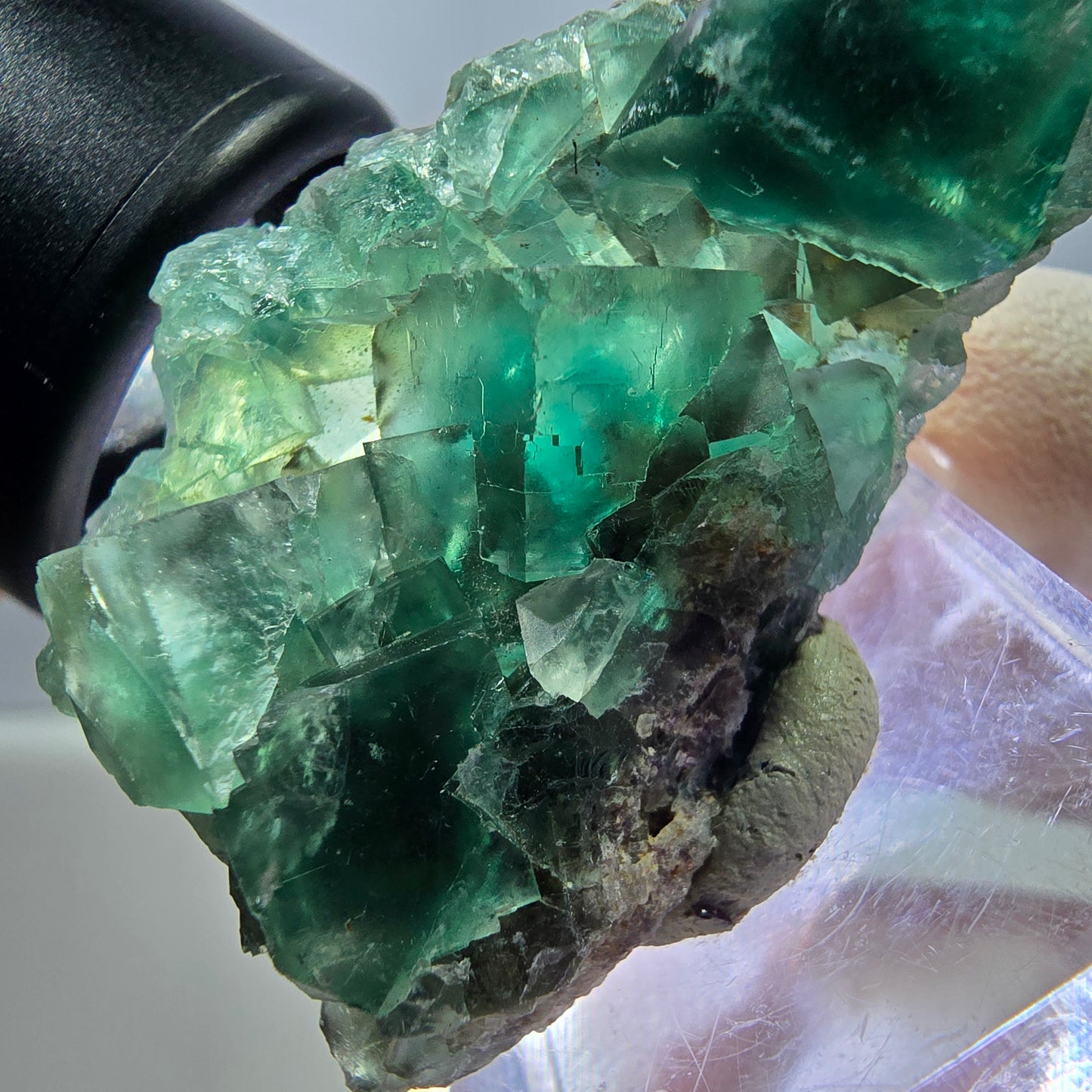 Klarer Phantom Fluorit Würfel parkettiert, grün Okorusu, Namibia 48*26*16mm